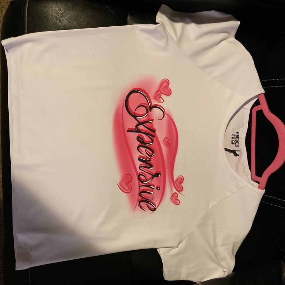 Hidden Cult Expensive 90’s airbrush white t-shirt +swim